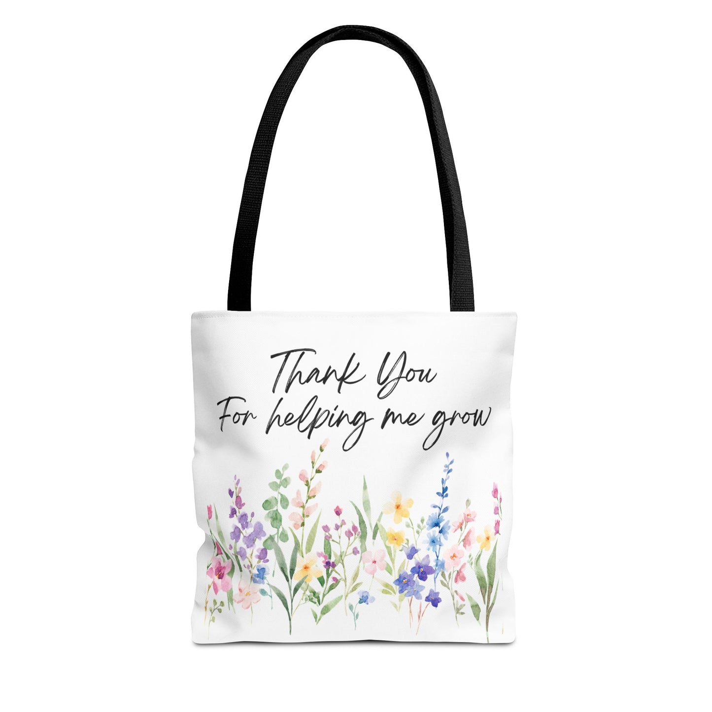 Thank You Floral Tote Bag, Appreciation Gift, Eco-Friendly Bag, Wedding Favor, Teacher's Gift, Summer Tote, Gardening Accessory