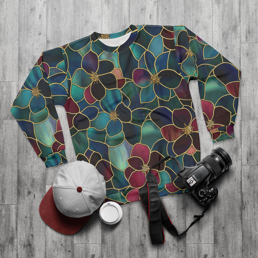 Floral AOP Unisex Sweatshirt | Cozy Sweatshirt, Flower Print Pullover, Nature Lover Gift, Trendy Outerwear, Casual Style