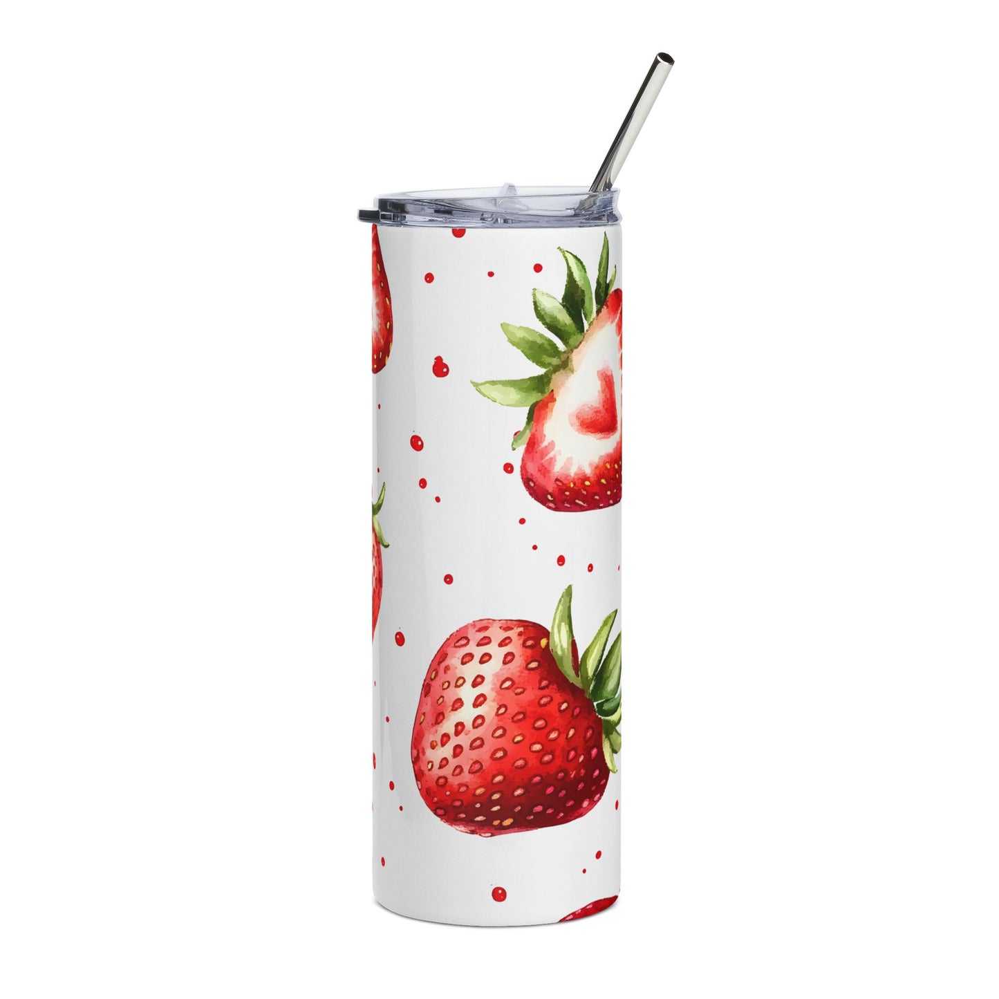 Strawberry Pattern Stainless Steel Tumbler, 20oz | Fun Drinkware for Summer, Gift for Mom, Fruity Design for Birthdays, Eco-friendly, [...]