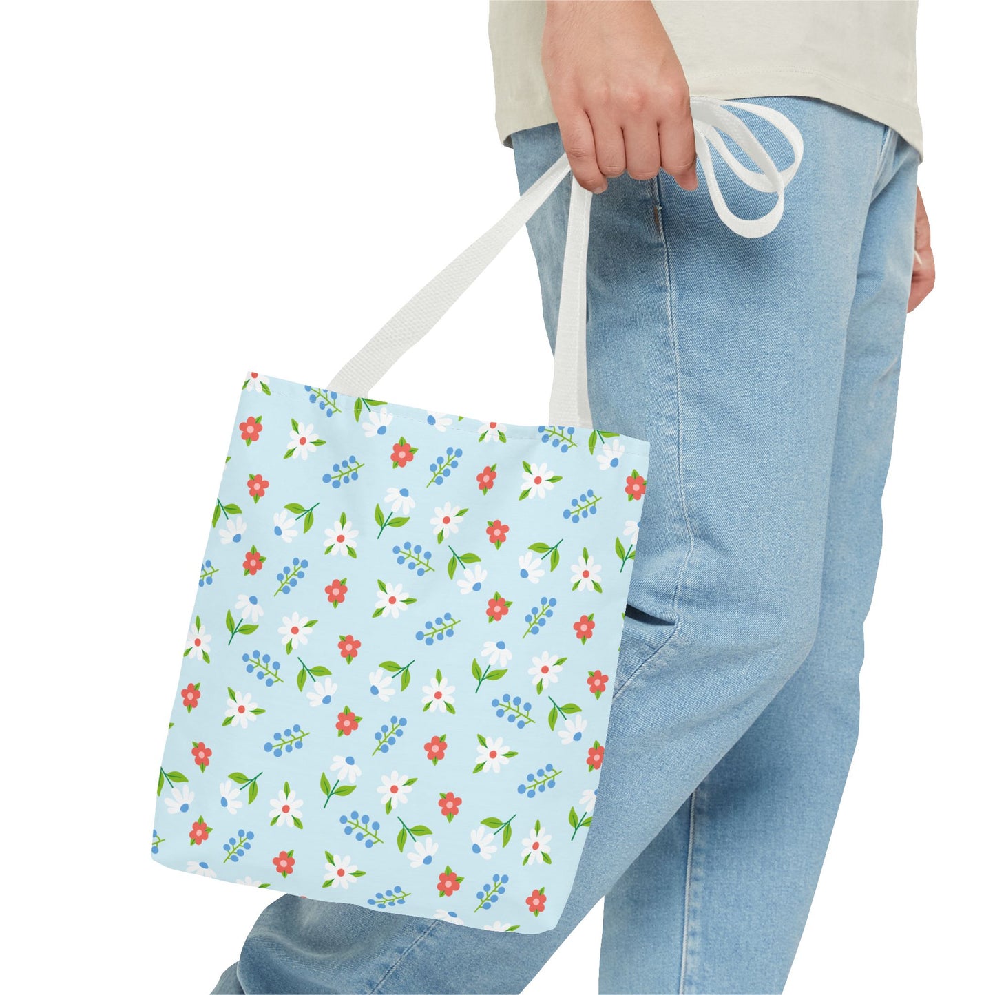 Floral Tote Bag, Spring Style, Eco-Friendly Shopping Bag, Gift for Her, Reusable Grocery Tote, Bright Floral Design