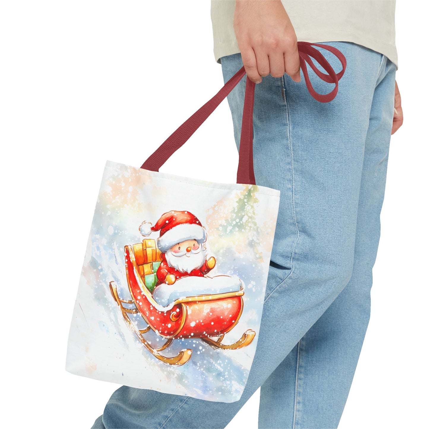 Festive Santa Sleigh Tote Bag