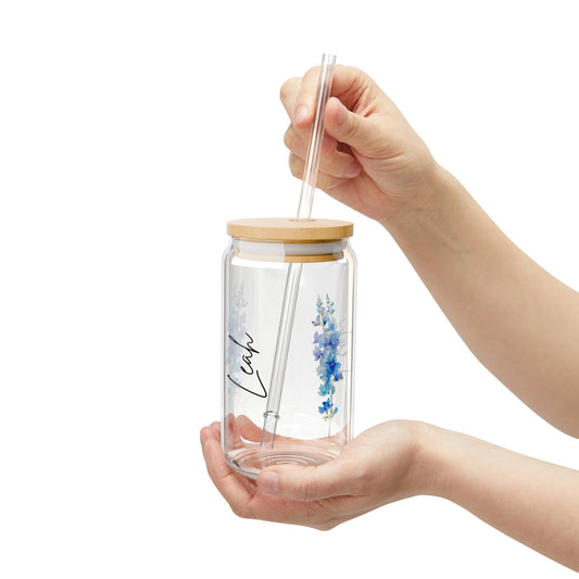 Floral Glass Sipper with Bamboo Lid, Eco-Friendly Drinkware, Reusable, Perfect for Summer Gatherings, Gifts for Friends and Family, [...]
