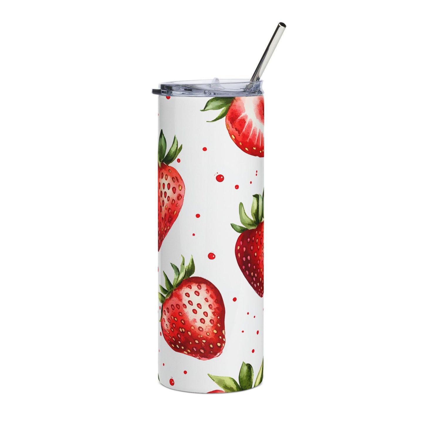Strawberry Pattern Stainless Steel Tumbler, 20oz | Fun Drinkware for Summer, Gift for Mom, Fruity Design for Birthdays, Eco-friendly, [...]