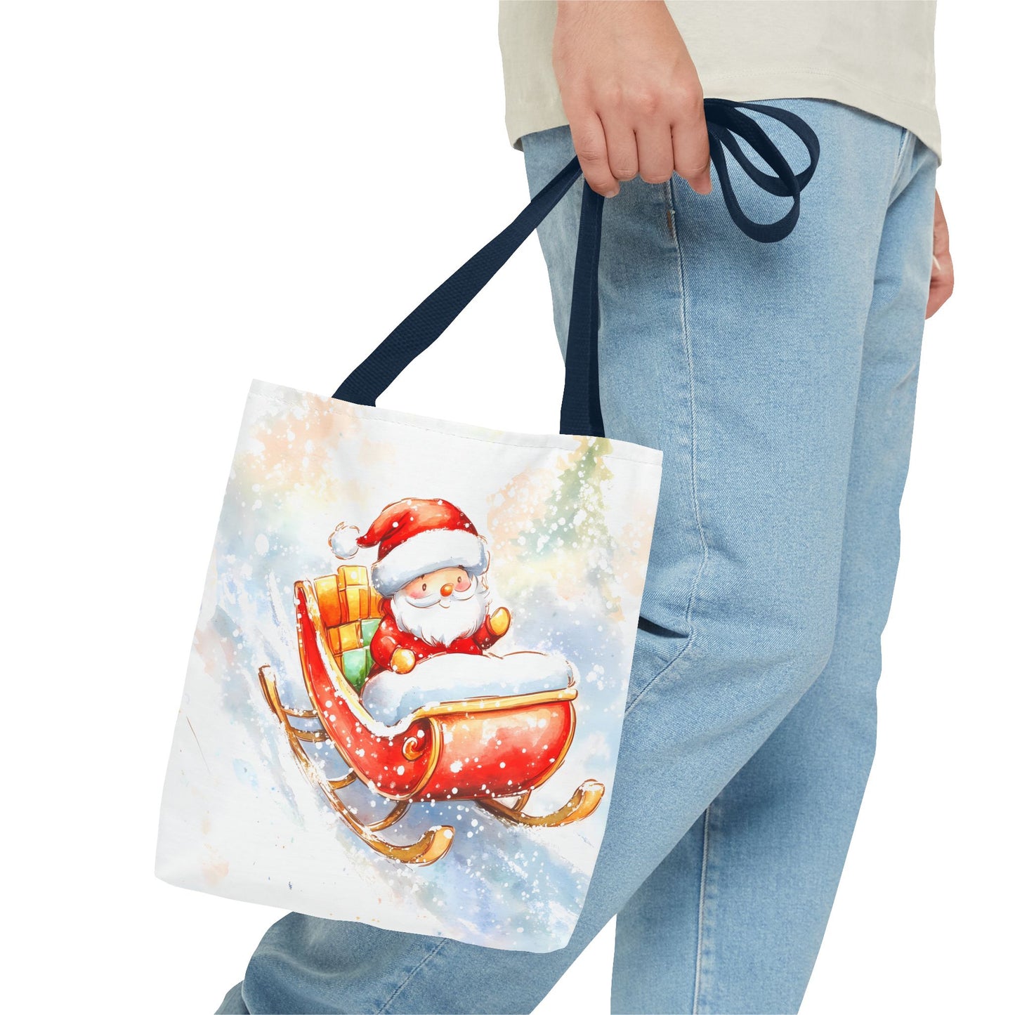 Festive Santa Sleigh Tote Bag