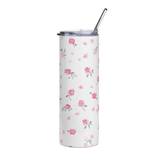 Floral Stainless Steel Tumbler, 20oz - Insulated Drinkware, Travel Mug, Gift for Her, Perfect for Coffee Lovers, Summer Parties