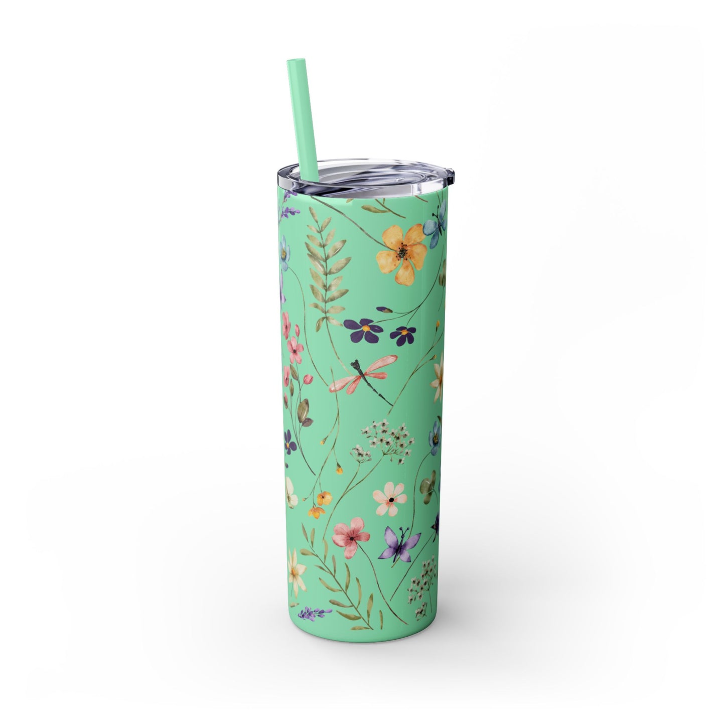 Floral Skinny Tumbler with Straw, 20oz | Elegant Drinkware for Floral Lovers, Eco-Friendly Travel Mug, Perfect Gift for Her, Wedding, [...]