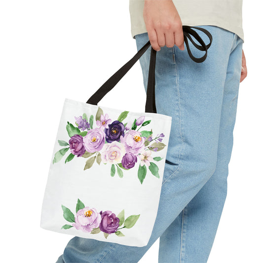 Floral Tote Bag, Stylish Market Bag, Spring Gift, Eco-Friendly Shopping Bag, Flower Print, Birthday Present, Lightweight Carryall