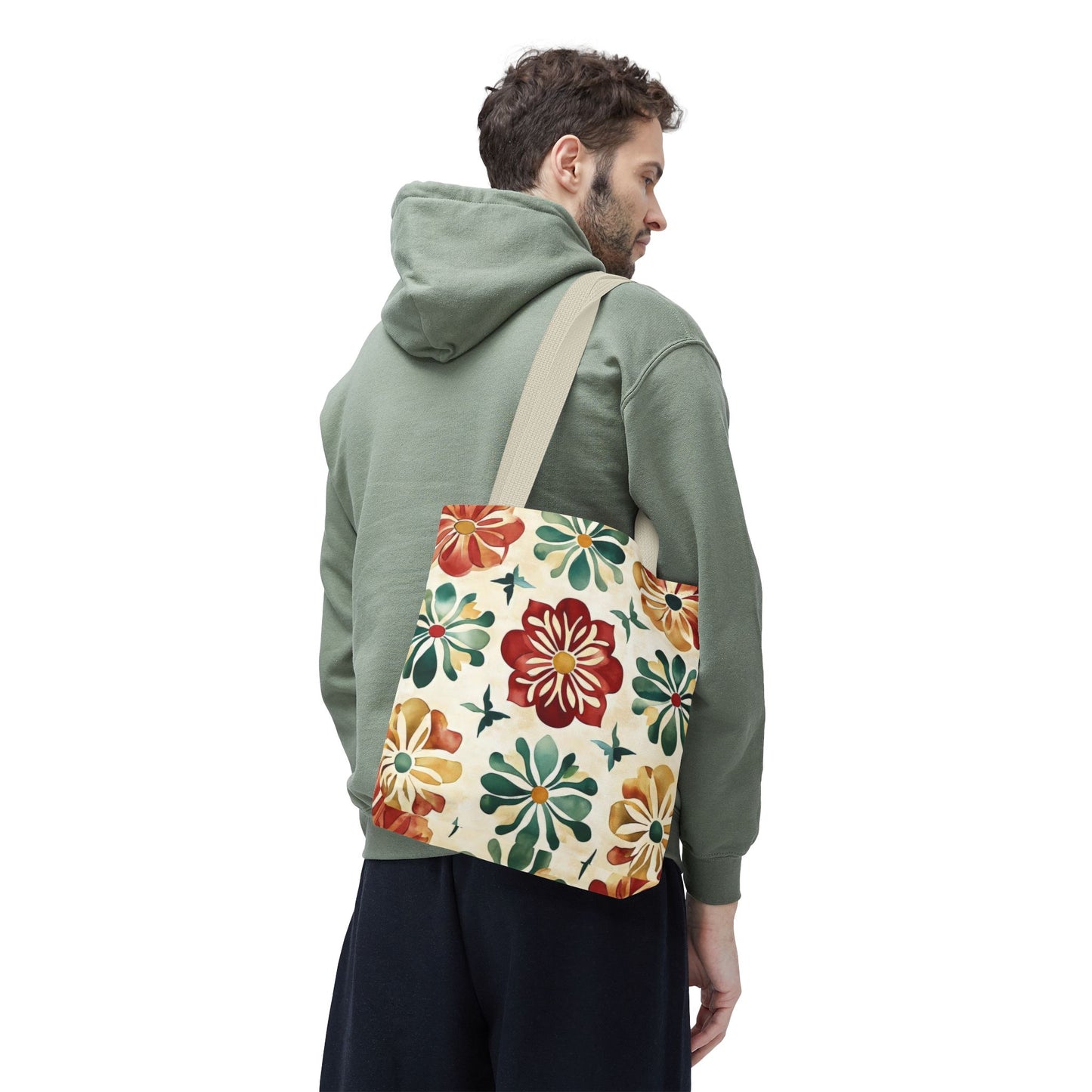 Boho Floral Tote Bag, Stylish Canvas Shopper, Eco-Friendly Bag, Beach, Travel, Grocery, Gift for Her