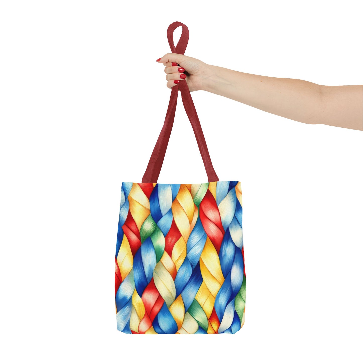 Colorful Woven Tote Bag - Vibrant Art Print, Eco-Friendly Carry-All, Shopping Bag, Beach Bag, Gift for Friends