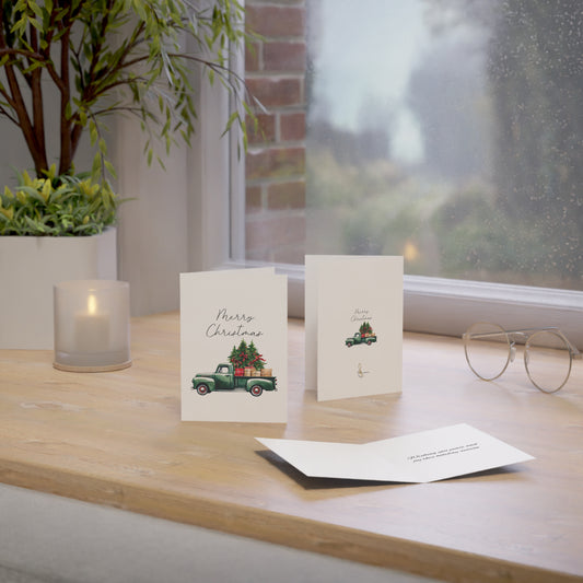 Christmas Greeting Cards - Vintage Truck Design (Pack of 1, 10, 30, 50)