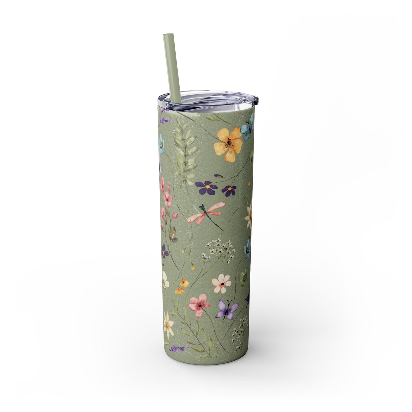 Floral Skinny Tumbler with Straw, 20oz | Elegant Drinkware for Floral Lovers, Eco-Friendly Travel Mug, Perfect Gift for Her, Wedding, [...]
