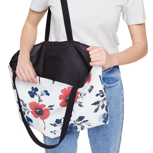 Floral Weekender Tote Bag - Perfect for Beach Days, Picnics, Travel, Gifts, Summer Outings