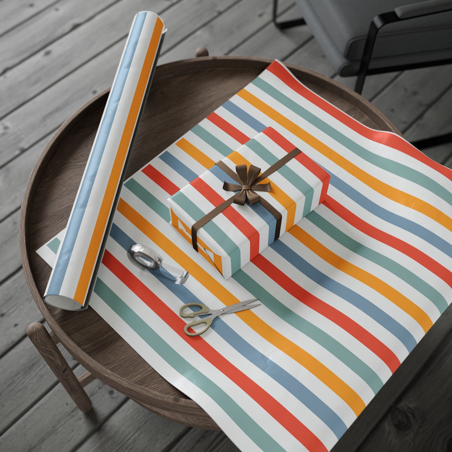 Colorful Striped Wrapping Paper, Gift Wrap for Birthdays, Holidays, and Celebrations, Eco-Friendly Gift Wrap Rolls, Versatile [...]