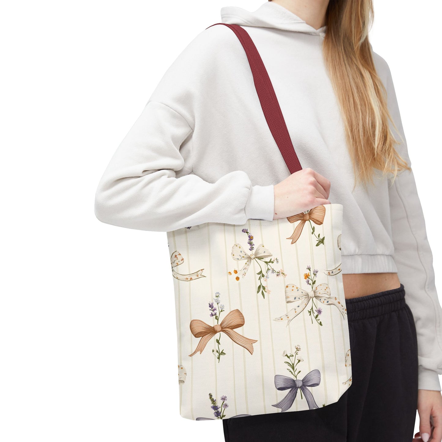 Charming Floral Tote Bag, Gift Bag for Her, Spring Tote, Shopping Bag, Everyday Carryall, Eco-Friendly Bag