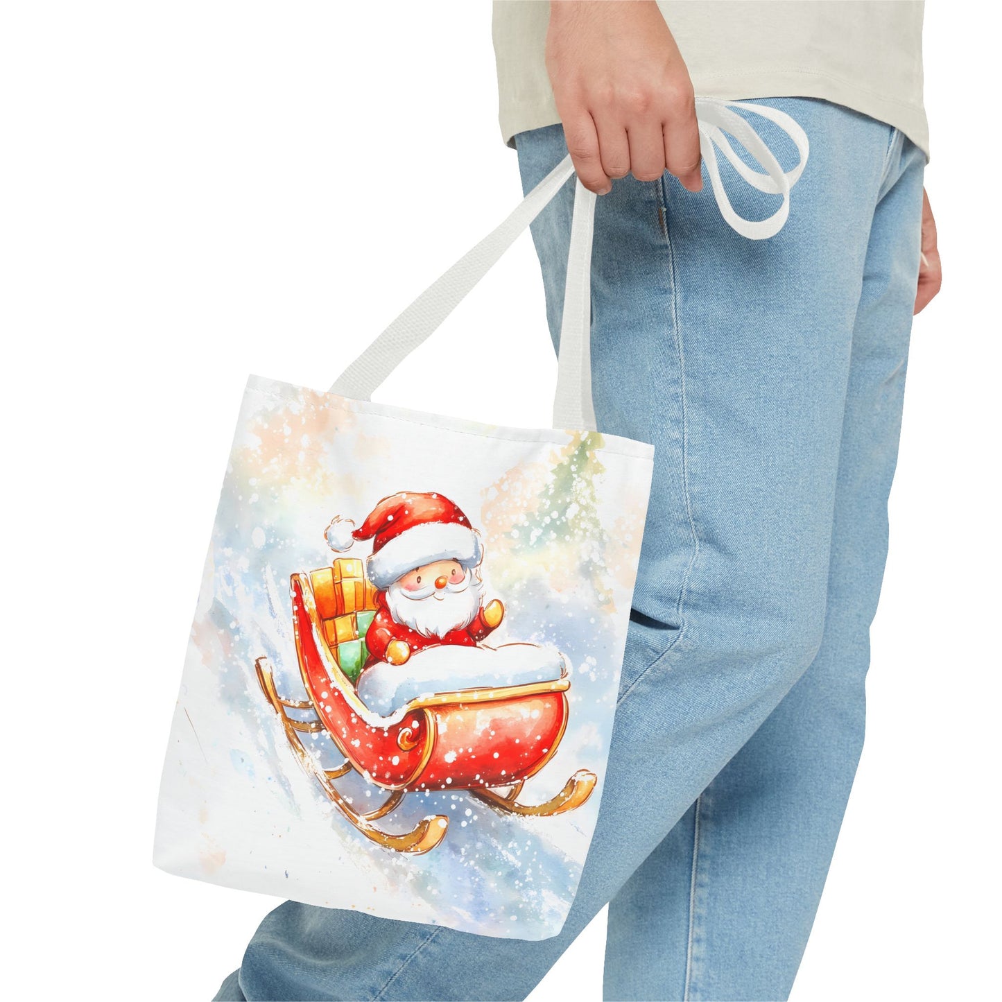 Festive Santa Sleigh Tote Bag