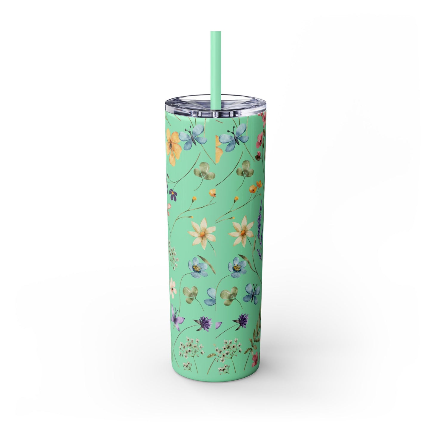 Floral Skinny Tumbler with Straw, 20oz | Elegant Drinkware for Floral Lovers, Eco-Friendly Travel Mug, Perfect Gift for Her, Wedding, [...]