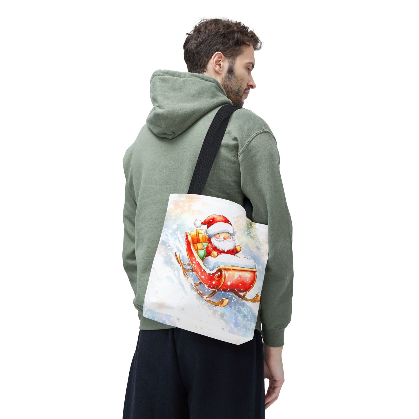Festive Santa Sleigh Tote Bag