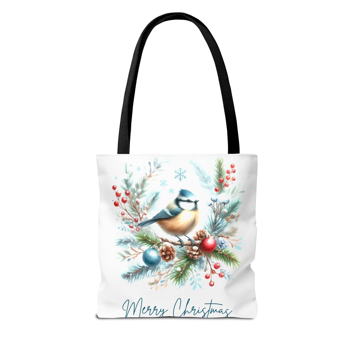 Merry Christmas Bird Design Tote Bag