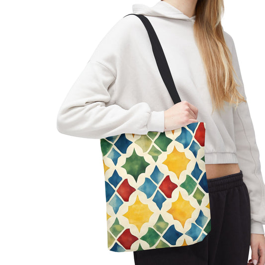 Vibrant Patterned Tote Bag, Colorful Shopping Tote, Eco-Friendly Gift Bag, Summer Accessory, Handbag for Festivals