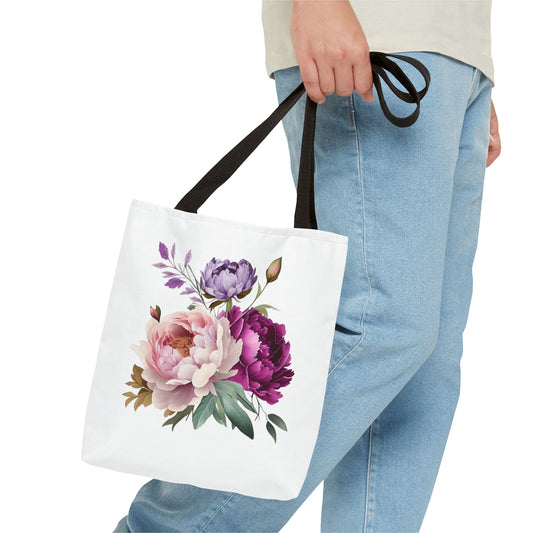 Floral Tote Bag, Botanical Shopping Tote, Eco-Friendly Grocery Bag, Chic Floral Purse, Mother's Day Gift, Spring Floral Carryall