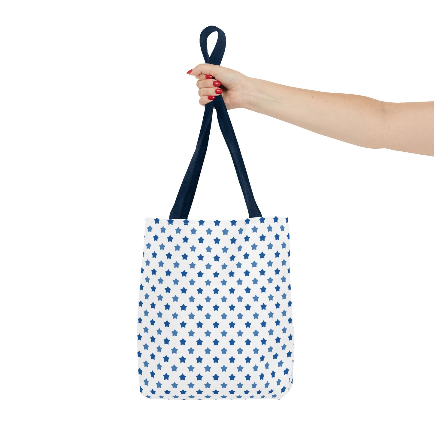 Blue Star Pattern Tote Bag, Stylish Reusable Tote, Shopping Bag, Beach Bag, Gift for Her, Eco-Friendly Accessories
