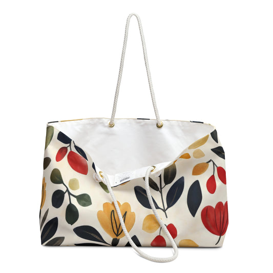 Floral Weekender Bag, Travel Bag, Beach Tote, Gym Bag, Weekend Getaway, Stylish Tote