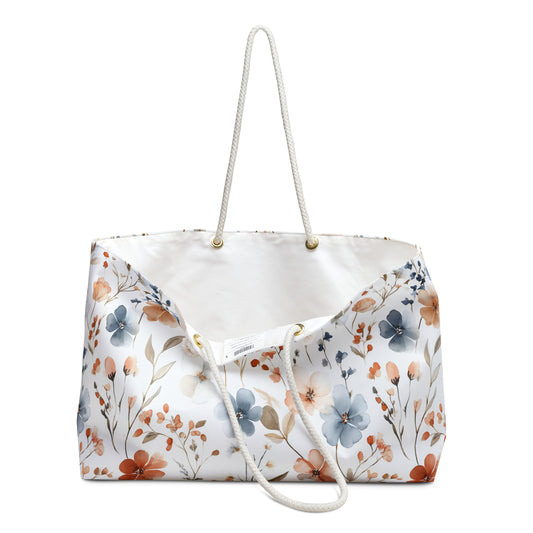Floral Weekender Bag, Weekend Travel Tote, Stylish Gym Bag, Floral Overnight Bag, Eco-Friendly Tote Bag, Chic Beach Bag