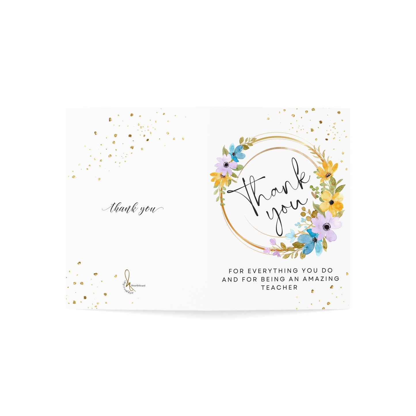 Teacher Appreciation Greeting Cards Set - Thank You Cards for Educators, Classroom Gifts, Thank You Notes, Floral Design, Stationery, [...]