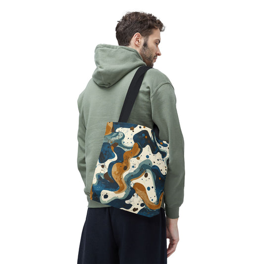 Stylish Abstract Tote Bag, Art-Inspired Carryall, Everyday Tote, Boho Chic Bag, Eco-Friendly Shopping Bag, Unique Gift Idea