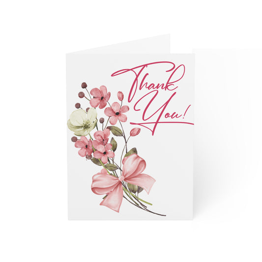 Floral Thank You Greeting Cards, Handmade Card Set, Birthday Cards, Thank You Notes, Elegant Stationery, Gift Card Envelopes