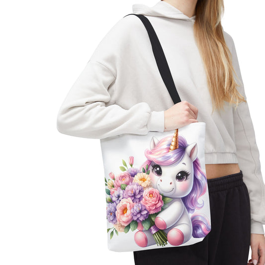 Cute Unicorn Tote Bag, Flower Girl Gift, Kids Birthday Party, Magical Purse for Women, Eco-Friendly Shopping Bag