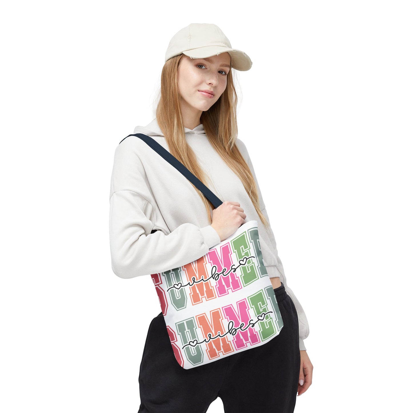Colorful Summer Vibes Tote Bag, Beach Bag, Shopping Tote, Eco-Friendly Carryall, Vacation Essentials