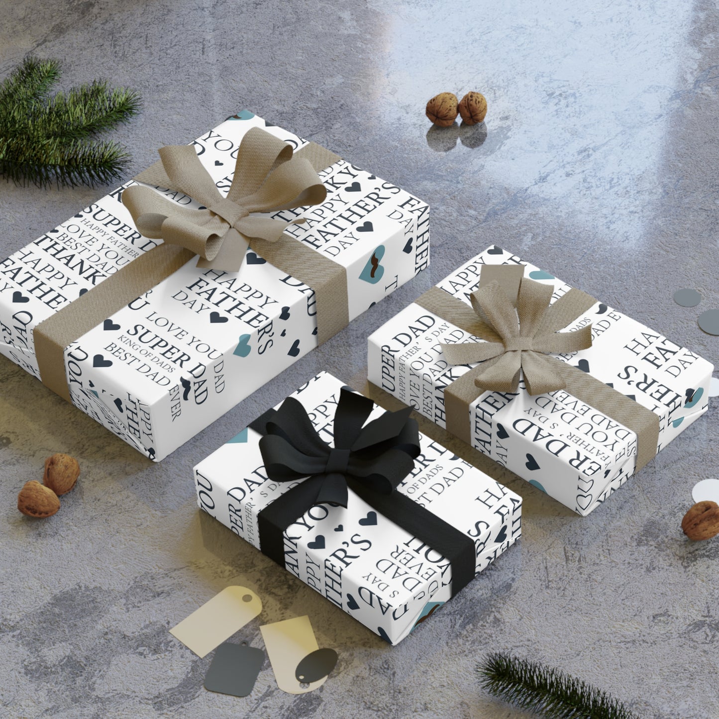 Father's Day Gift Wrapping Paper Roll, Thank You Dad, Super Dad, Gift Wrap for Dads, Holiday Wrapping Paper, Birthday Gift Wrap