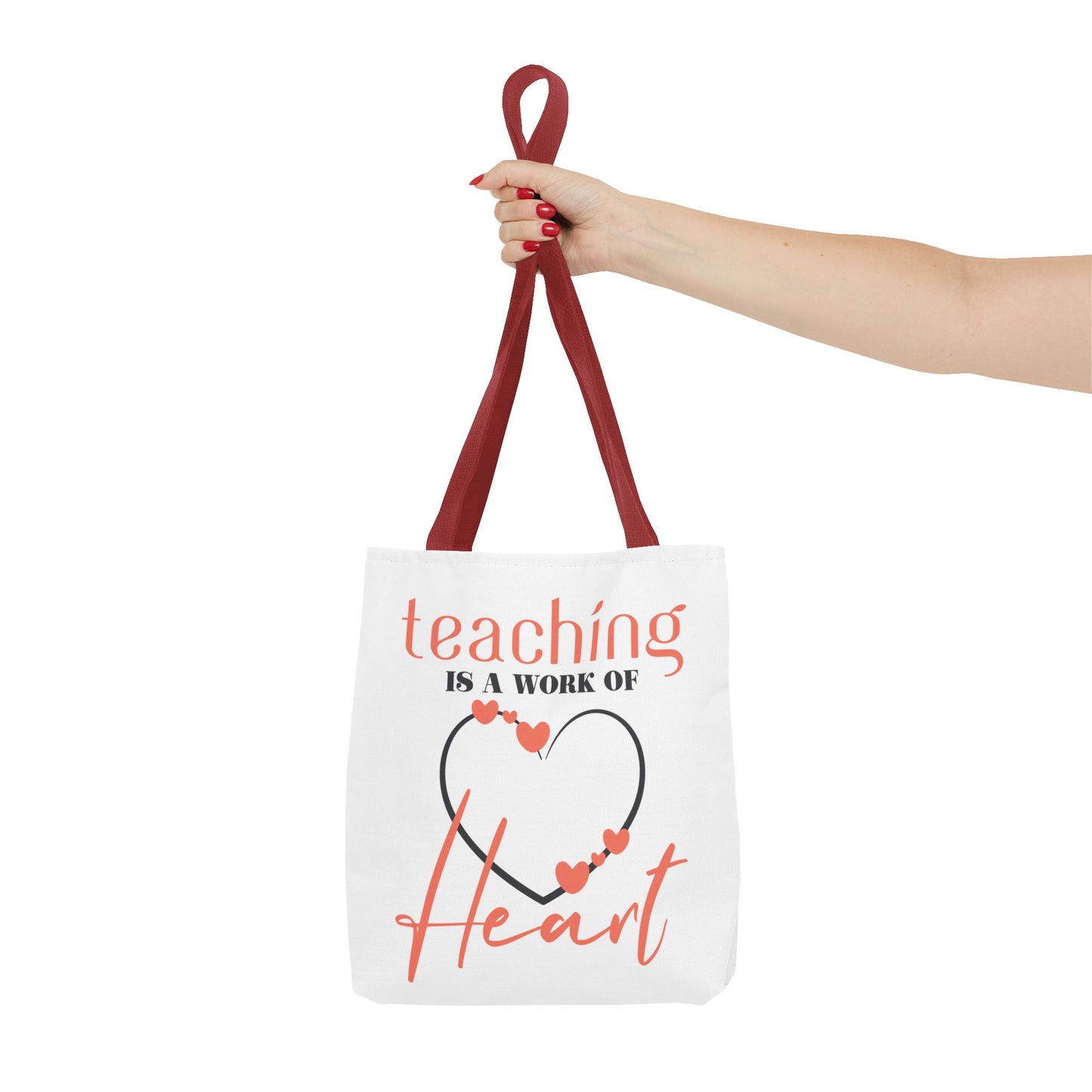 Teaching Tote Bag – A Work of Heart, Perfect for Teachers, Back to School, Classroom Essentials, Gift for Educators, Eco-Friendly Tote