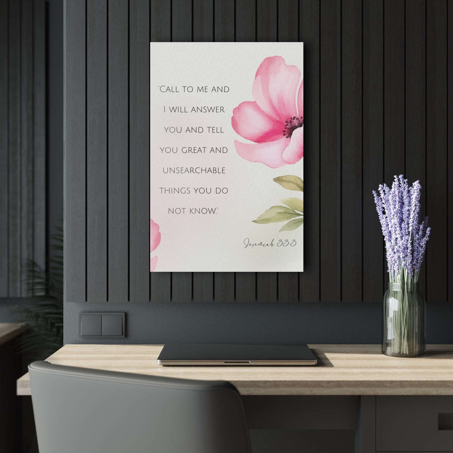 Floral Acrylic Print Wall Art, Inspirational Home Decor, Gift for Her, Modern Wall Art, Motivational Quote Print