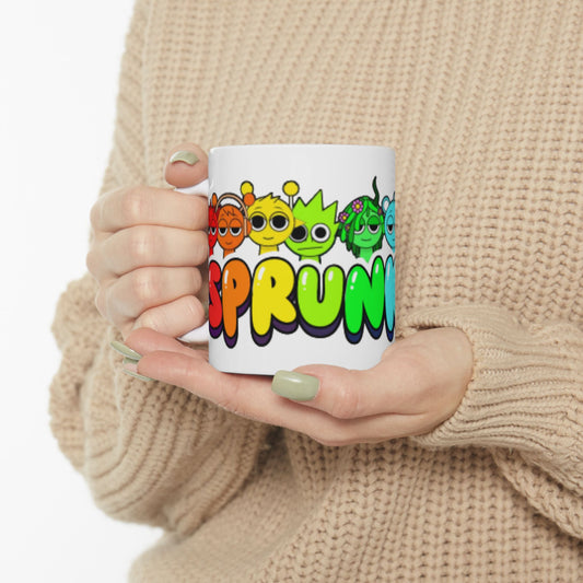 Fun Colorful Sprunki Ceramic Coffee Mug - Perfect Gift for Kids and Gamers