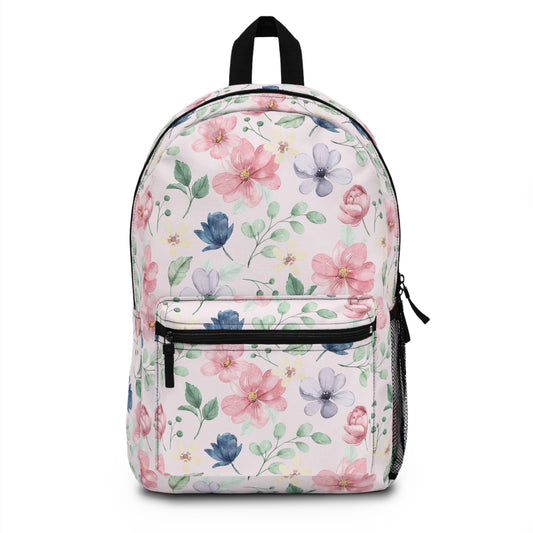 Floral Backpack - Cute Floral Pattern Backpack for School, Travel, Gift for Her, Flower Design Rucksack, Stylish Back to School Supplies