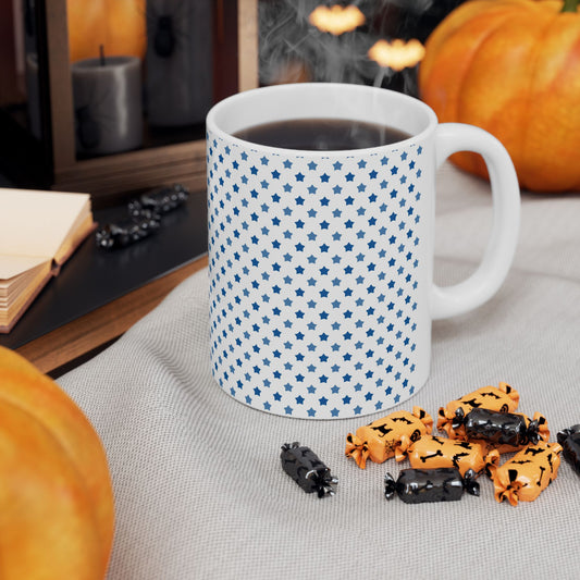 Starry Blue Ceramic Mug, Cute Coffee Cup, Gift for Her, Birthday Gift, Cozy Home Decor, Inspirational Drinkware