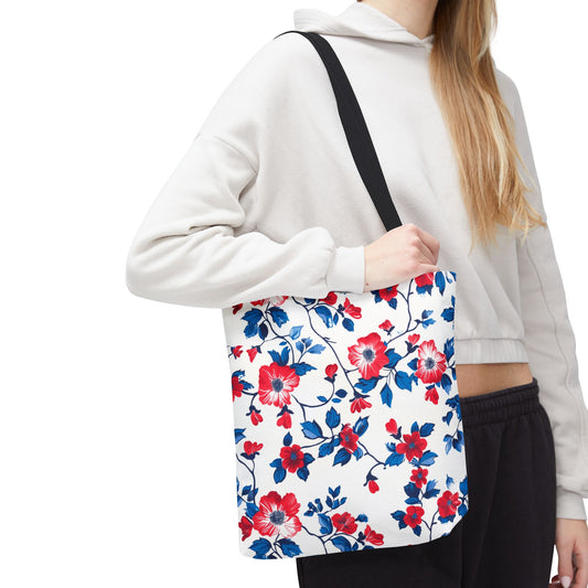 Floral Print Tote Bag, Perfect for Everyday Use, Shopping, Beach Days, Mother’s Day Gift, Eco-Friendly Carryall
