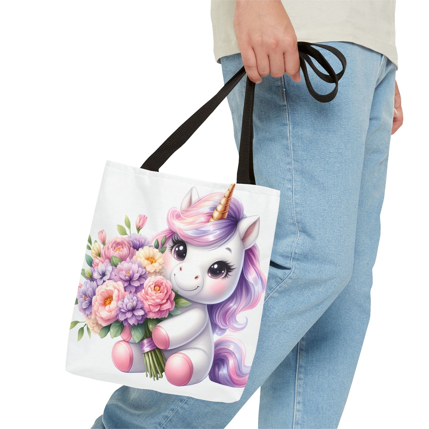 Cute Unicorn Tote Bag, Flower Girl Gift, Kids Birthday Party, Magical Purse for Women, Eco-Friendly Shopping Bag