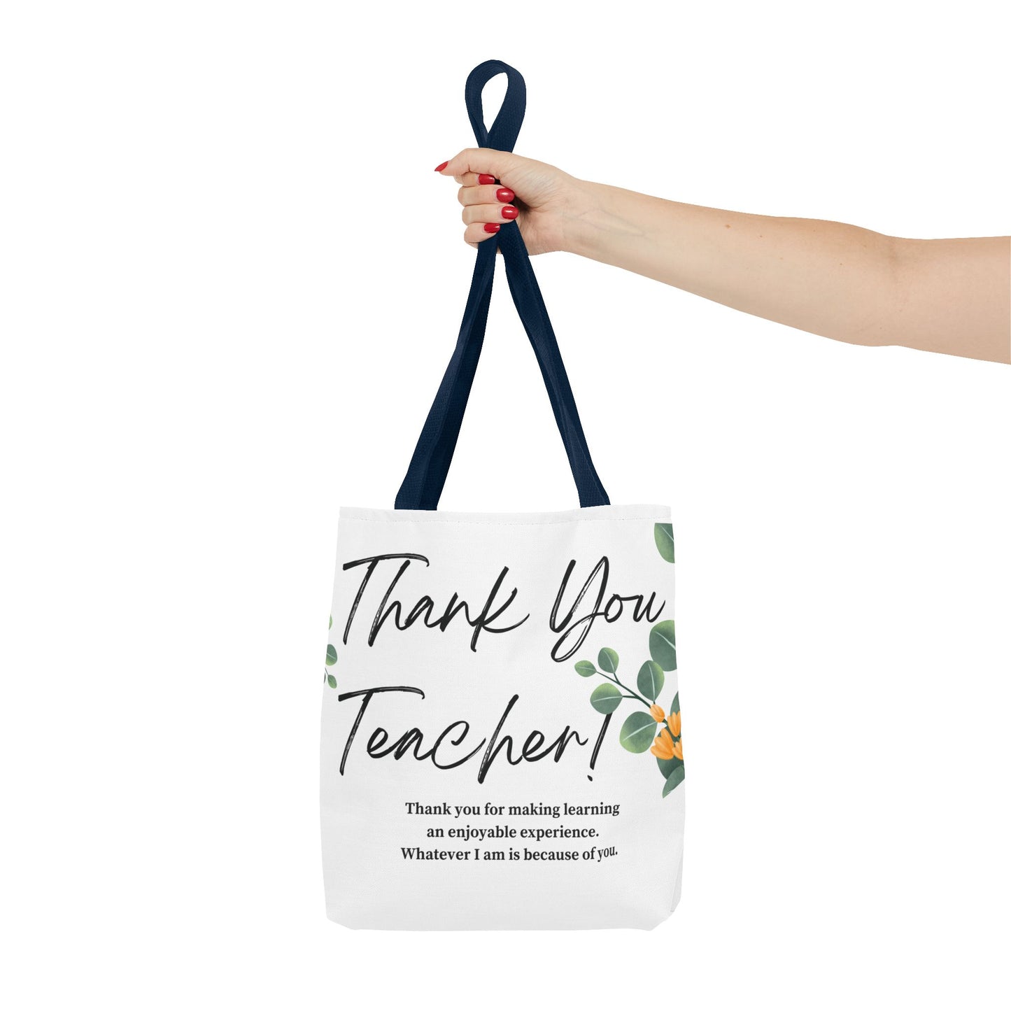 Thank You Teacher Tote Bag | Floral AOP Design | Appreciation Gift | Back to School | Teacher's Day | Eco-Friendly Carryall