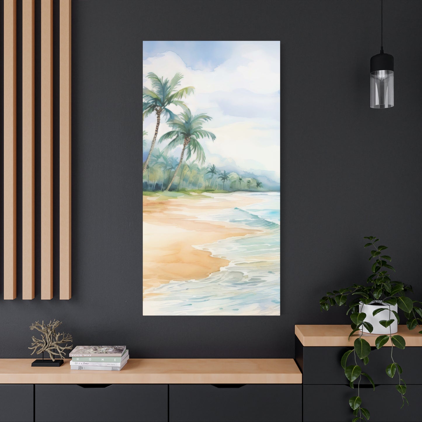 Beach Vibes Wall Art, Coastal Canvas Print, Tropical Decor, Ocean Scene Artwork, Home Decor, Gift for Beach Lovers, Summer Wall Art