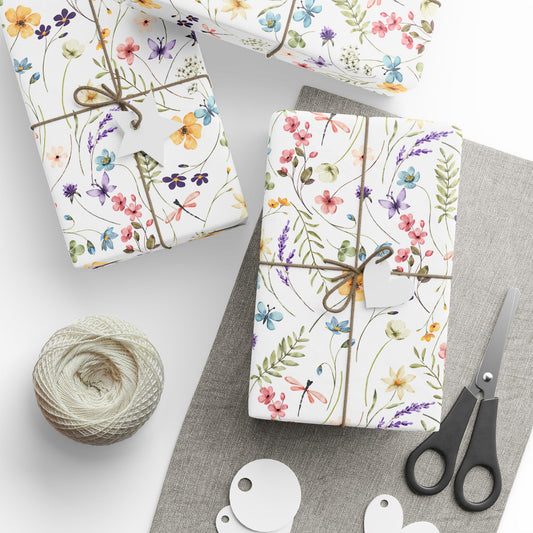 Floral Wrapping Paper, Vintage Gift Wrap for Birthdays, Holidays, Celebrations, Eco-Friendly Gift Packaging, Handmade Gift Decor