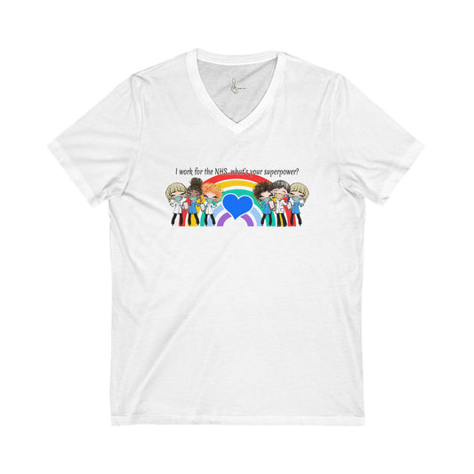 NHS Support V-Neck Tee, Unisex Graphic T-Shirt for Healthcare Heroes, LGBTQ+ Pride Shirt, Casual Wear, Appreciation Gift, Hospital [...]