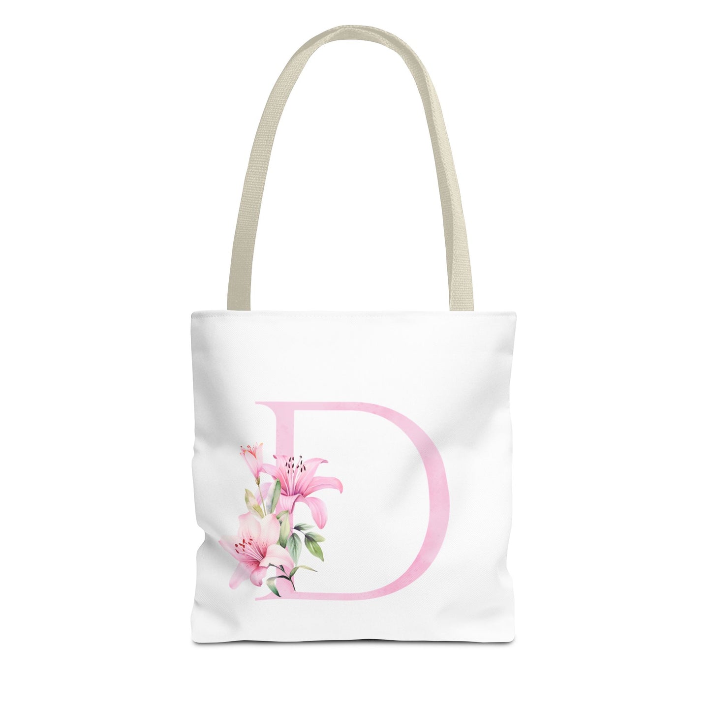 Personalized Floral Tote Bag, Custom Initial Tote, Eco-Friendly Shopping Bag, Gift for Her, Monogrammed Bag
