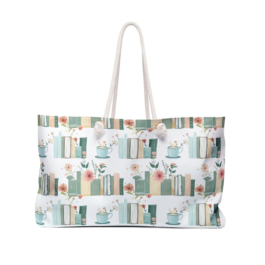 Charming Floral Weekender Bag - Perfect for Book Lovers, Beach Days, Travel Essentials, Weekend Getaways, Eco-Friendly Design