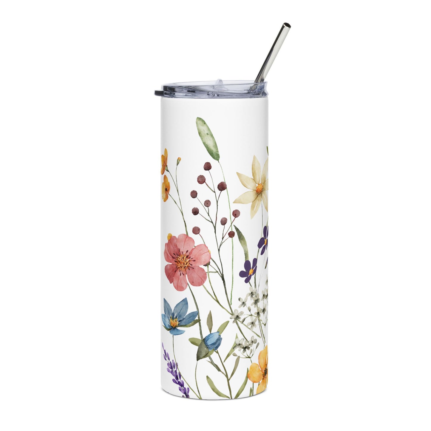 Floral Stainless Steel Tumbler - 20oz, Eco-Friendly Drinkware, Travel Mug, Gift for Her, Summer Beverage Holder, Floral Design