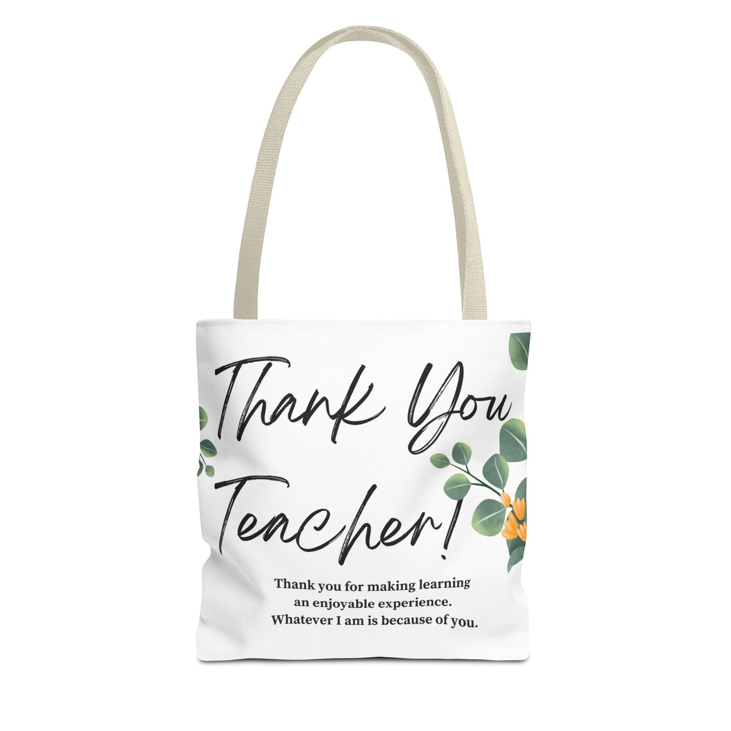 Thank You Teacher Tote Bag | Floral AOP Design | Appreciation Gift | Back to School | Teacher's Day | Eco-Friendly Carryall