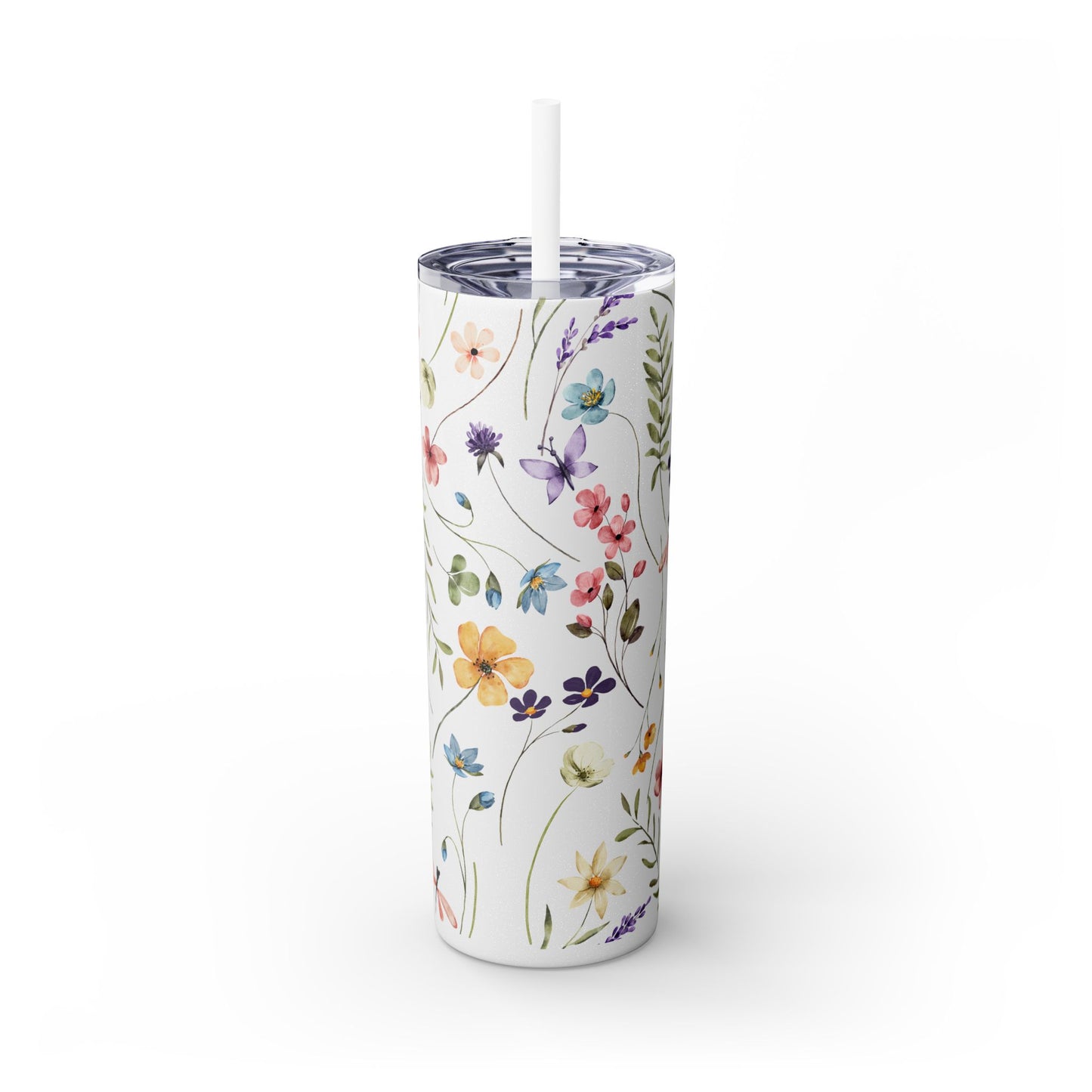 Floral Skinny Tumbler with Straw, 20oz | Elegant Drinkware for Floral Lovers, Eco-Friendly Travel Mug, Perfect Gift for Her, Wedding, [...]