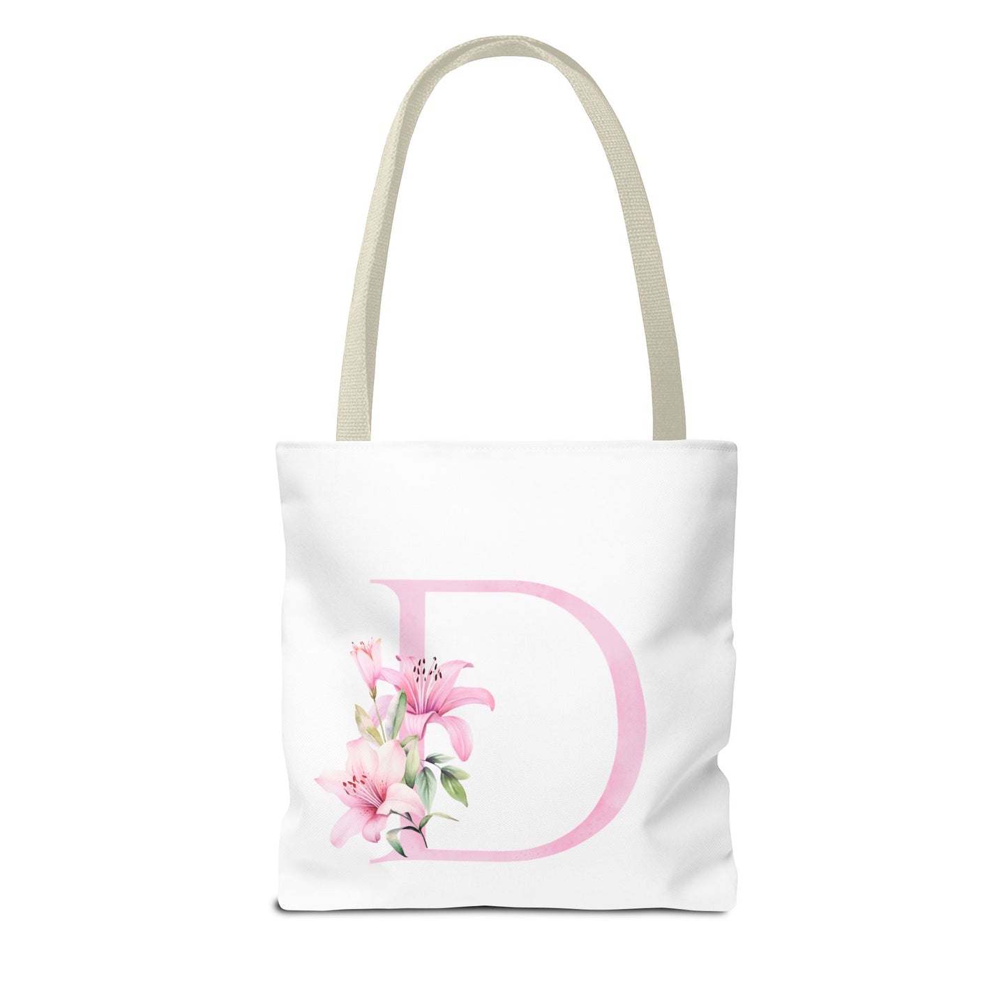 Personalized Floral Tote Bag, Custom Initial Tote, Eco-Friendly Shopping Bag, Gift for Her, Monogrammed Bag